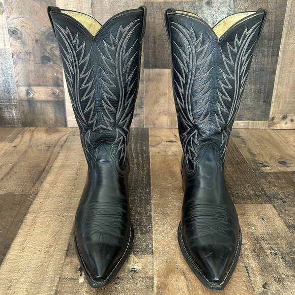 Nocona Vintage Pointed Toe Western Cowboy Boots Mens 9.5 E - Picture 1 of 12